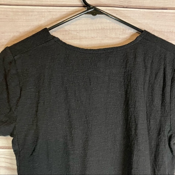 Madewell Texture and Thread Wrap Tie Top in Black - Picture 7 of 9